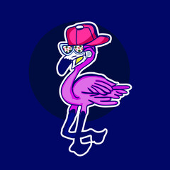 cool flamingo vector