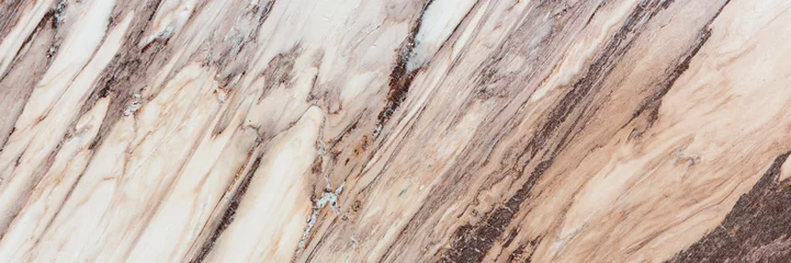 Gordijnen Brown marble texture close-up. Long slab pattern for your interior design or web site. © Dmytro Synelnychenko