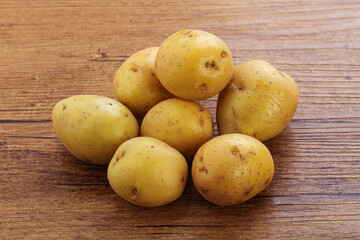Raw small organic baby potato