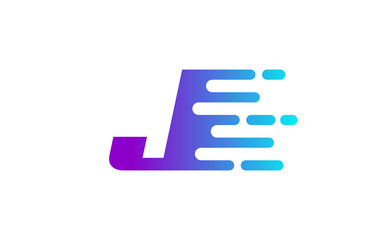 Tech Letter J Speed Line Logo Concept. Fast Motion Icon Vector Illustration