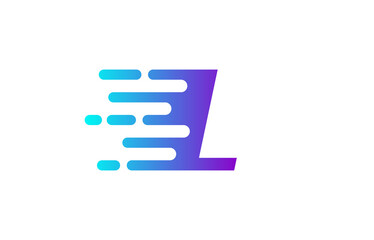 Tech Letter L Speed Line Logo Concept. Fast Motion Icon Vector Illustration