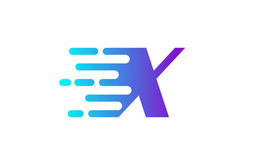 Tech Letter X Speed Line Logo Concept. Fast Motion Icon Vector Illustration