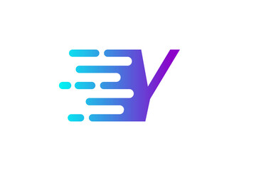 Tech Letter Y Speed Line Logo Concept. Fast Motion Icon Vector Illustration