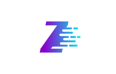 Tech Letter Z Speed Line Logo Concept. Fast Motion Icon Vector Illustration