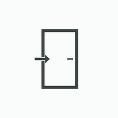door icon vector isolated. entry, exit, enter, inside, log in, entrance symbol 