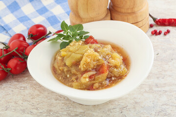 Caucasian Mangal salad with baked vegetables