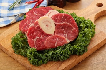 Raw ossobuco beef meat for cooking