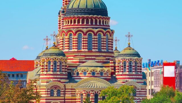 Blagoveschenska church on daytime in Kharkiv 2021