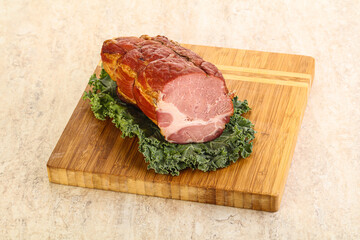 Delicous pork cured meat isolated
