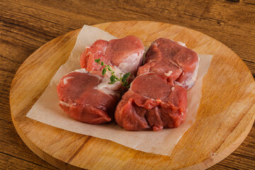 Raw pork tenderloin for cooking