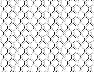 Illustration of chain link fence seamless isolated on white