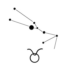 Sign of the zodiac taurus. Vector illustration.