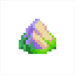 Fototapeta premium Mountain pixel art isolated vector illustration. Travel application icon. Mobile apps icon design. 8-bit sprite. 