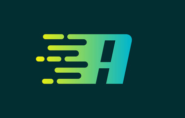 A Letter Speed Line Logo Concept. Fast Motion Icon Vector Illustration for Your Application, Web or Project.