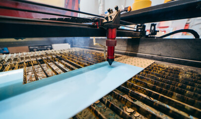 Laser cutting of wood products.	
