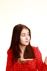 A young girl with a pensive look.