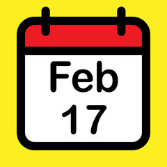 Calendar icon seventeenth February