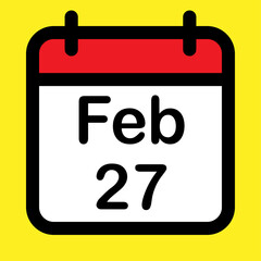Calendar icon twenty seventh February