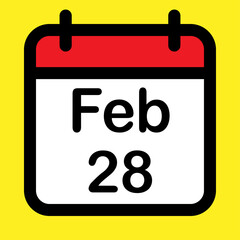 Calendar icon twenty eighth February