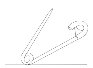 pin drawing in one continuous line, isolated vector