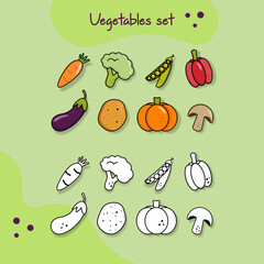 Vegetable icons set 