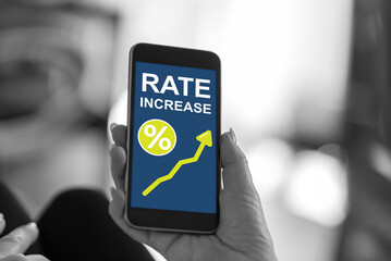 Rate increase concept on a smartphone