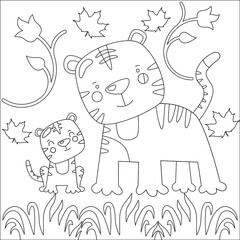 Cute Animals Mother's Day coloring Page for kids 