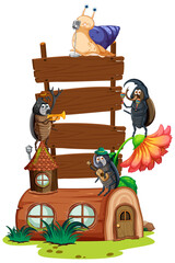 Empty board template with snail and insects