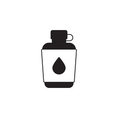 Camping Bottle drink icon in black flat glyph, filled style isolated on white background