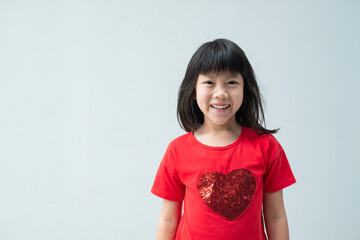 portrait asian kid, child enjoy and happy, little girl