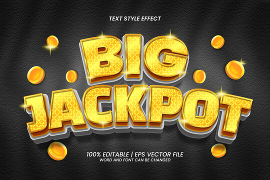 3D Gold Big Jackpot Text Effect Editable Luxury Style