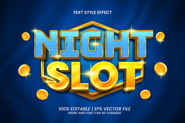 Editable Text Effect Night Slot 3D Bold