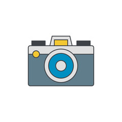Camera, digital icon in color icon, isolated on white background 