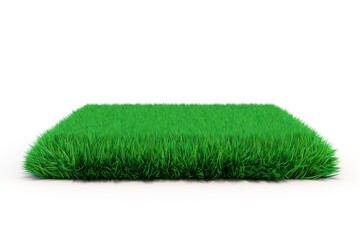 green podium with grass texture - 3D rendering - obrazy, fototapety, plakaty