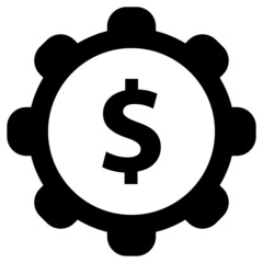 Dollar und Zahnrad