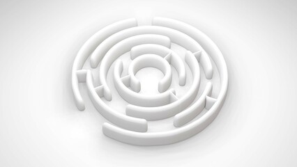 White simple adstract modern maze design, labyrinth puzzle concept, business idea searching