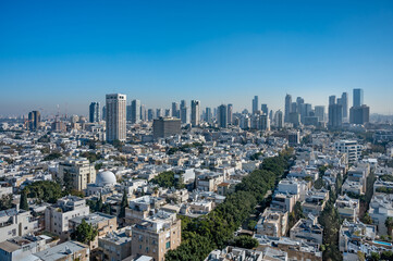 Tel Aviv Skyline view,  Israel.