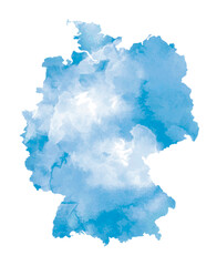 Abstract map of germany with watercolor elements.