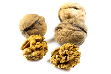  isolated image of walnuts on white background