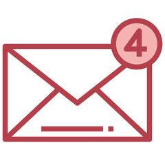EMAIL red line icon,linear,outline,graphic,illustration