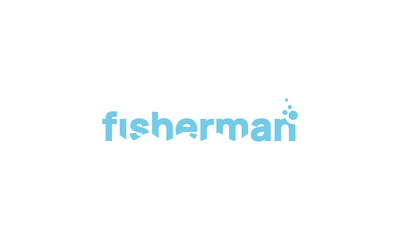 Fisherman logo modern design - obrazy, fototapety, plakaty