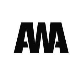 AWA company name initial letters monogram. - obrazy, fototapety, plakaty