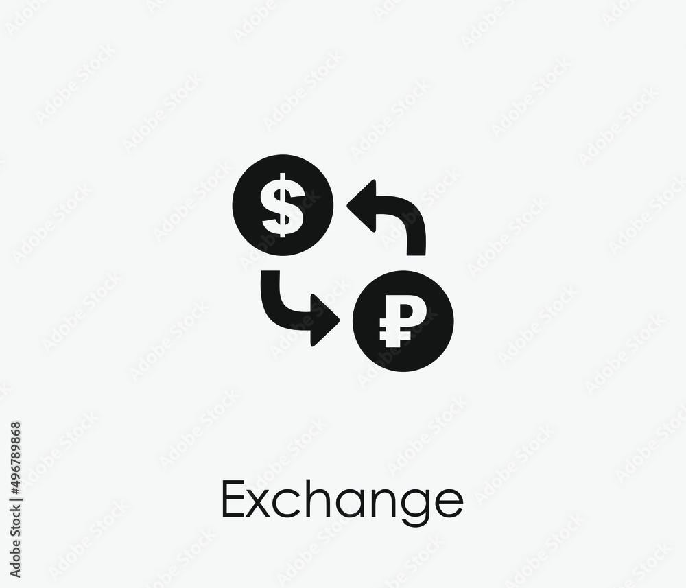 Aufkleber exchange vector icon. editable stroke. symbol in line art style for design, presentation, website or