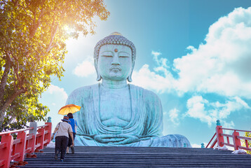 The Great Buddha of Kamakura Daibutsu at Thai Temple - Wat Doi Prachan Mae Tha, Lampang Thailand...