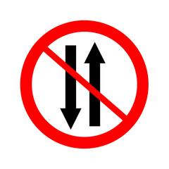 Both side vehicle prohibited sign 