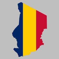 Fototapeta premium Chad flag inside the Chad map borders vector illustration