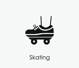 Skating vector icon. Editable stroke. Symbol in Line Art Style for Design, Presentation, Website or Apps Elements, Logo. Pixel vector graphics - Vector