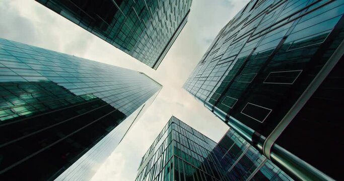 Time-lapse. Cityscape Office Skyscraper Background