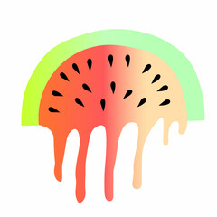 Vector watermelon slice icon. Summer illustration. Fresh fruit.