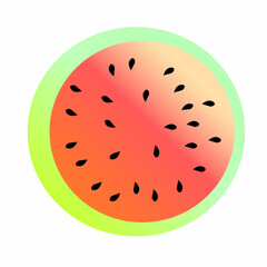 Vector watermelon slice icon. Summer illustration. Fresh fruit.